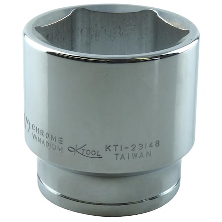 K-Tool International 1/2" Drive, 1-1/2" SAE Socket, 6 Points, Standard, 6 pt., 1/2" Drive, 1-1/2 KTI-23148